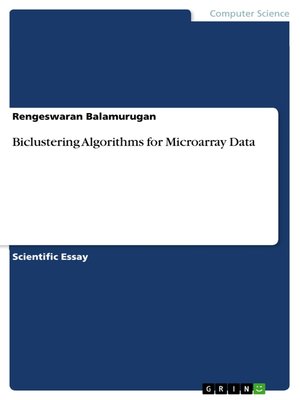 cover image of Biclustering Algorithms for Microarray Data
